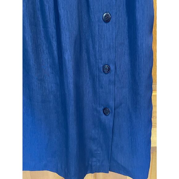 Susan Graver S.G. Sport Collection Side Button Long Slim Skirt Navy Size Large - Picture 5 of 5